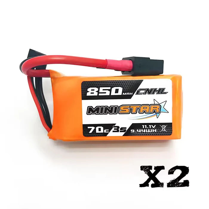 2 Packs CNHL MiniStar 850mAh 11.1V 3S 70C Lipo Battery with XT60 Plug