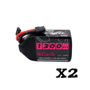 Translation missing: en.2 Packs CNHL Black Series V2.0 1300mAh 22.2V 6S 130C Lipo Battery with XT60 Plug