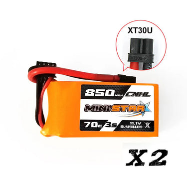 Translation missing: en.2 Packs CNHL MiniStar 850mAh 11.1V 3S 70C Lipo Battery with XT30U For CineWhoop
