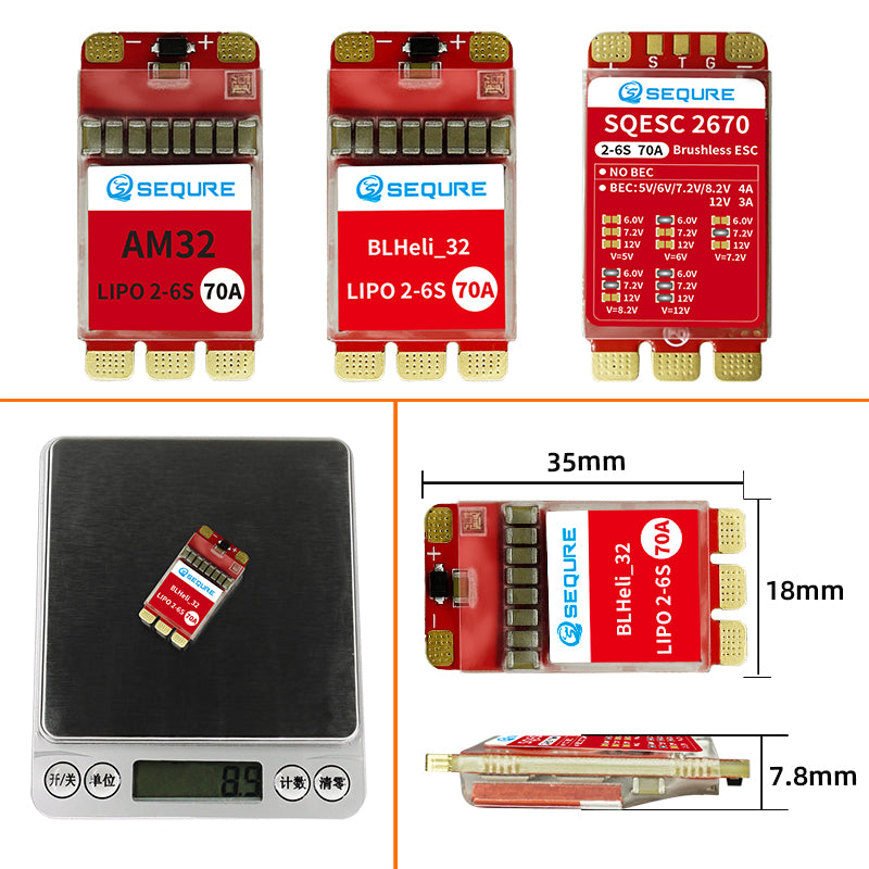 2670 ESC 2-6S 70A with BEC (ESCape32)