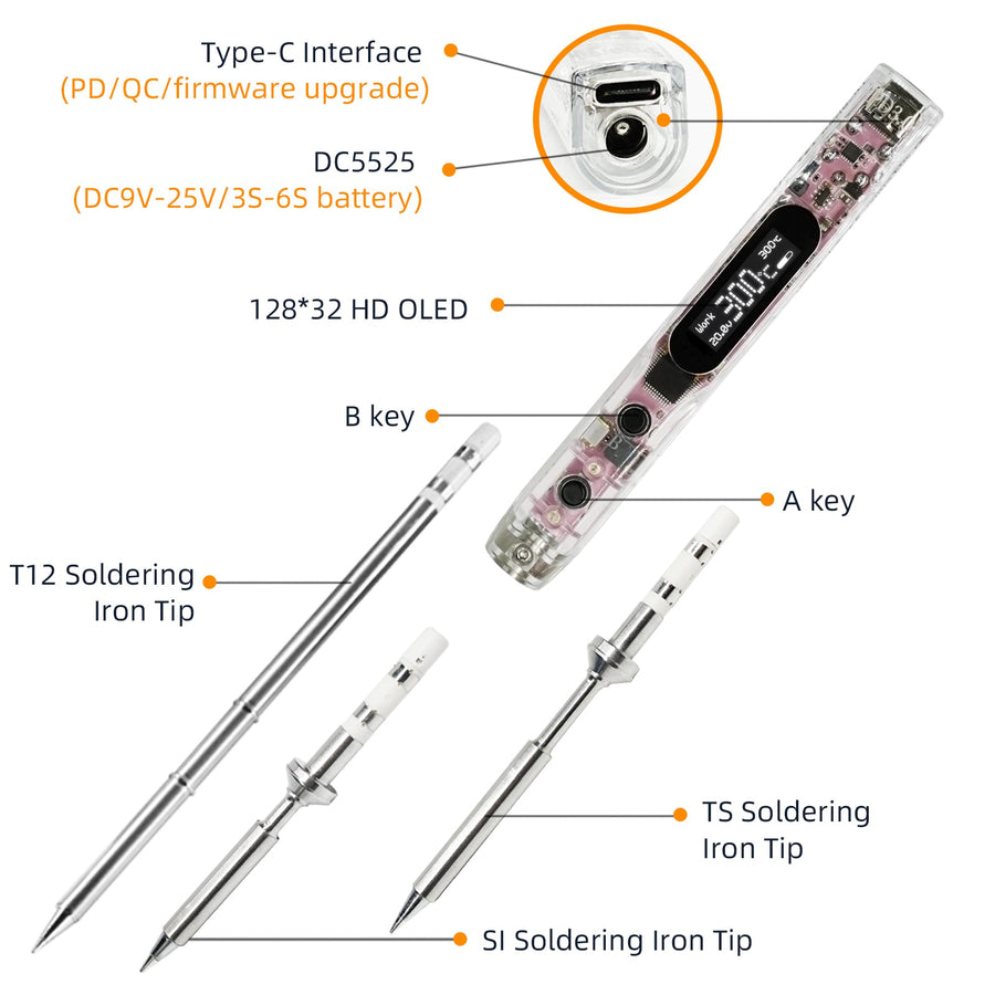 SI012 Pro Soldering Iron Kit (T12 & TS tips)