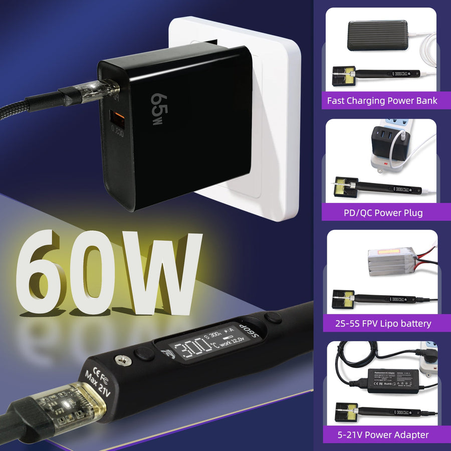 S60P Soldering Iron Kit 60W (C210) - 1 tip