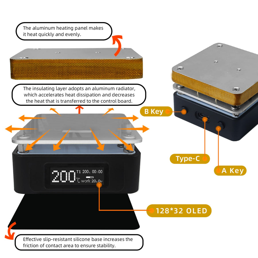 T55 Soldering Hot Plate with Power Adapter