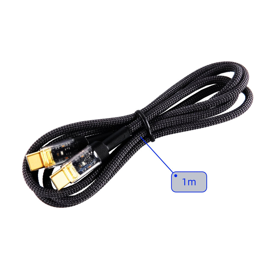 Dual-Port PD65W Folding Fast Charger with 100W Cable