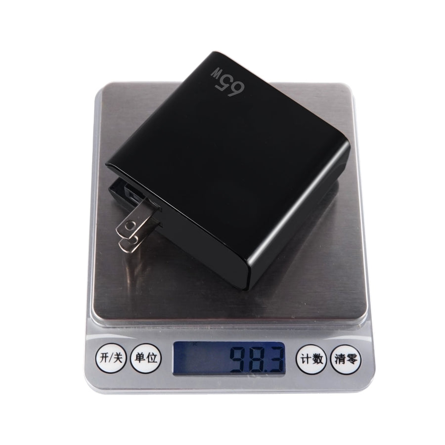 Dual-Port PD65W Folding Fast Charger with 100W Cable
