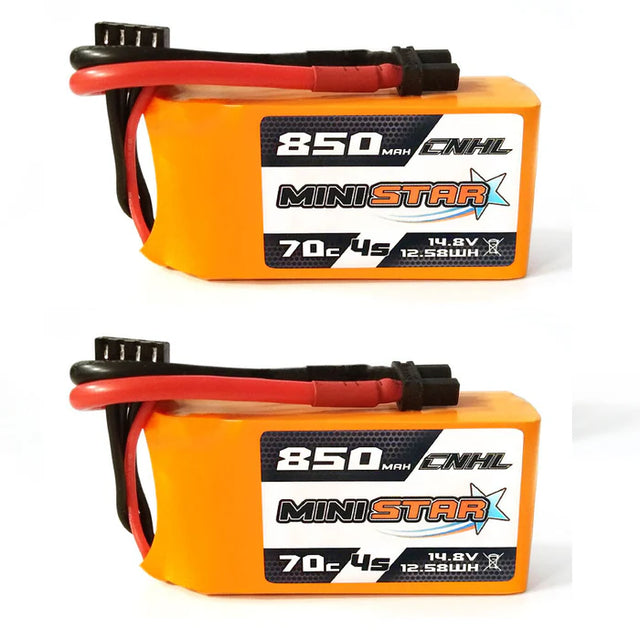 [Combo] 2 Packs CNHL MiniStar 850mAh 14.8V 4S 70C Lipo Battery with XT30U