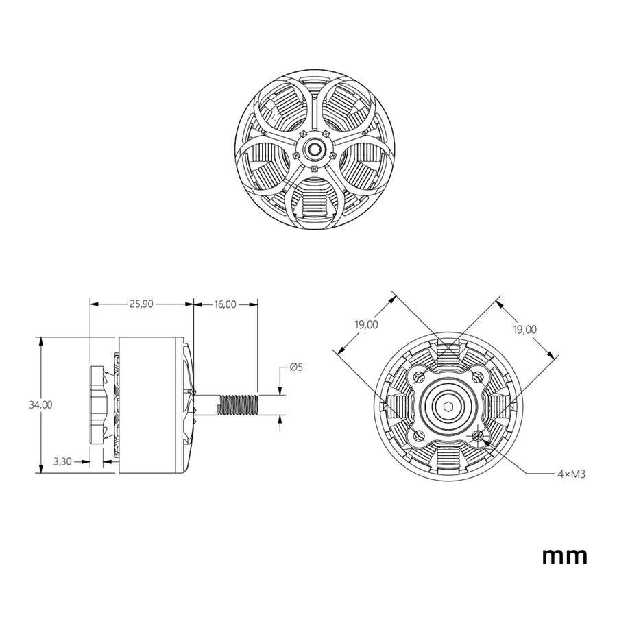 Q2812 1115KV Brushless Motor 4-6S (7/8/9-inch)